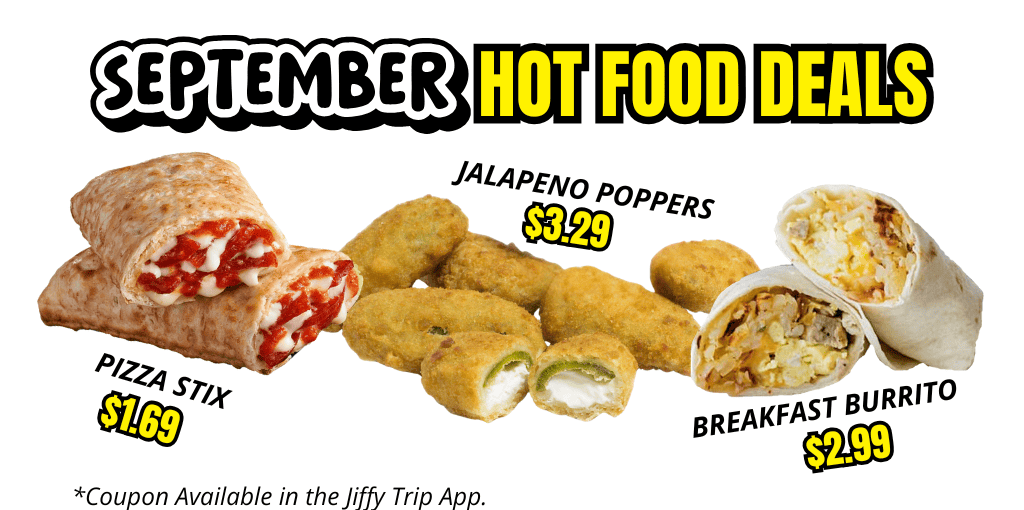 deals available in the Jiffy Trip app for the month of September 2026